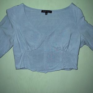 Kendall & Kylie Long Sleeve Corset Woven Top